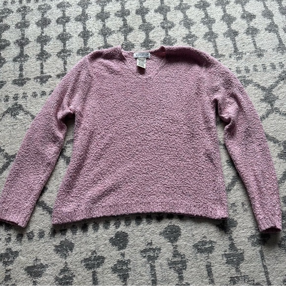 White Stag Pink V-Neck Long Sleeve Sweater Size Small - Picture 3 of 8